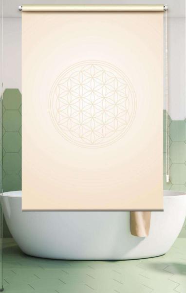 Extartiqe Duschrollo -Blume des Lebens beige